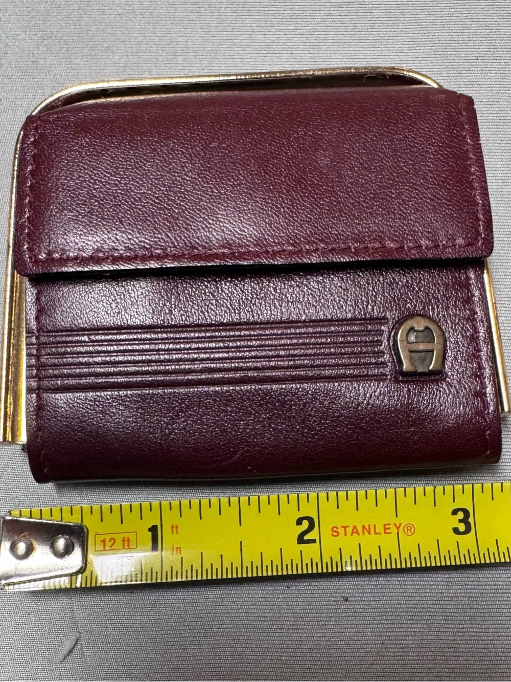 Vintage small ETIENNE AIGNER Leather Coin Wallet Purse Keychain Key Pouch Bag - Picture 3 of 6